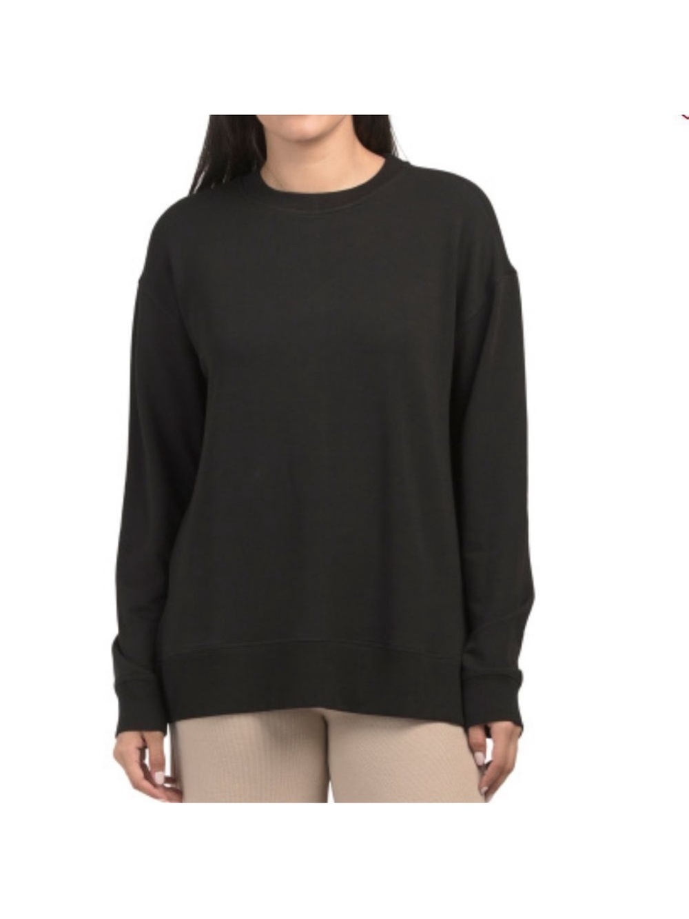 BOODY Black Weekend Crew Organic Cotton Blend Light Sweatshirt Pullover